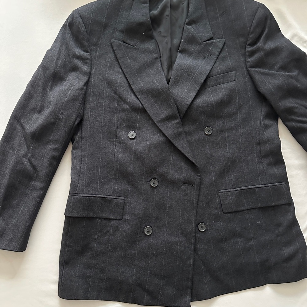 Dior Charcoal Pinstripe Double-Breasted Blazer
